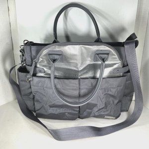 SKIP HOP Chelsea Downtown Gray Silver Satchel Crossbody Diaper Bag - Light Wear